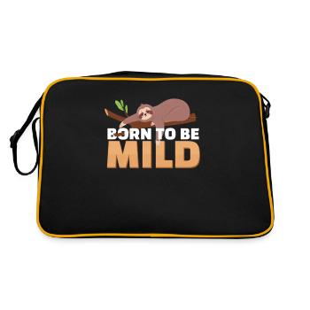 Born To Be Mild Funny Lazy Slothing For Nap Fans - Retro Bag - black/gold - Back