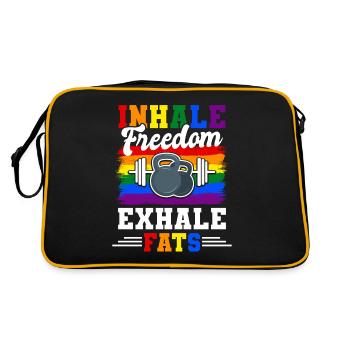 Heli Skiing - Retro Tasche - Schwarz/Gold - Hinten