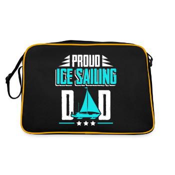 Eissegeln Yacht Segler - Retro Tasche - Schwarz/Gold - Hinten