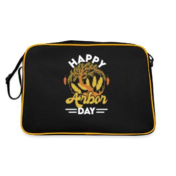 Arbor Day Planting Trees Earth Day Tree Hugger - Retro Bag - black/gold - Back