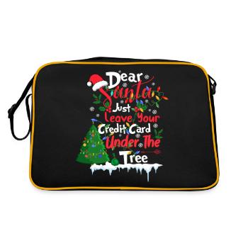 Cher Père Noël, laisse simplement ta carte sous l’arbre - Sac Retro - noir/or - Dos