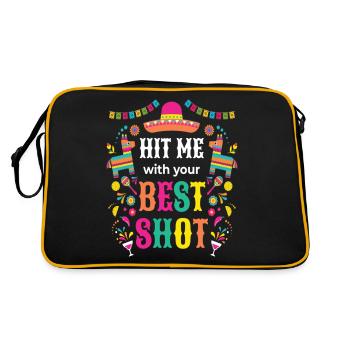 Hit Me Pinata Birthday - Retro Tasche - Schwarz/Gold - Hinten