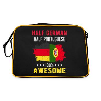 Half German half Portuguese - Retro Bag - black/gold - Back