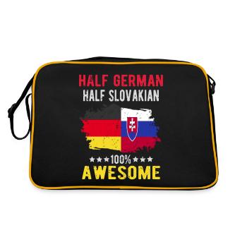 Halb Deutsch Halb Slowake - Retro Tasche - Schwarz/Gold - Hinten