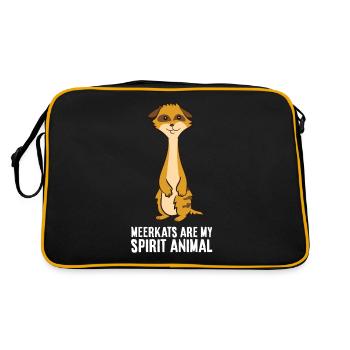 Erdmännchen sind mein Seelentier Niedliches - Retro Tasche - Schwarz/Gold - Hinten