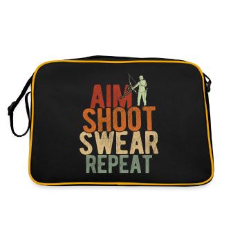 Bogenschießen Archery - Retro Tasche - Schwarz/Gold - Hinten