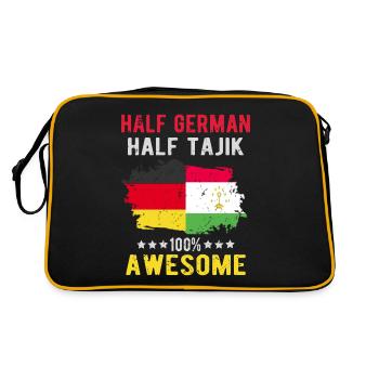 Half German half Tajiks - Retro Bag - black/gold - Back
