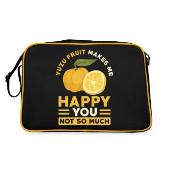Yuzu Fruit Saying - Retro Bag - black/gold - Back
