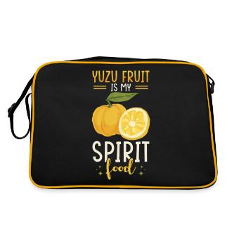 Yuzu Fruit Saying - Retro Bag - black/gold - Back