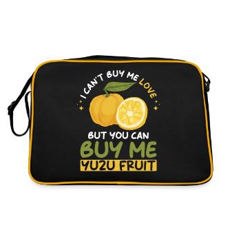 Yuzu Fruit Saying - Retro Bag - black/gold - Back