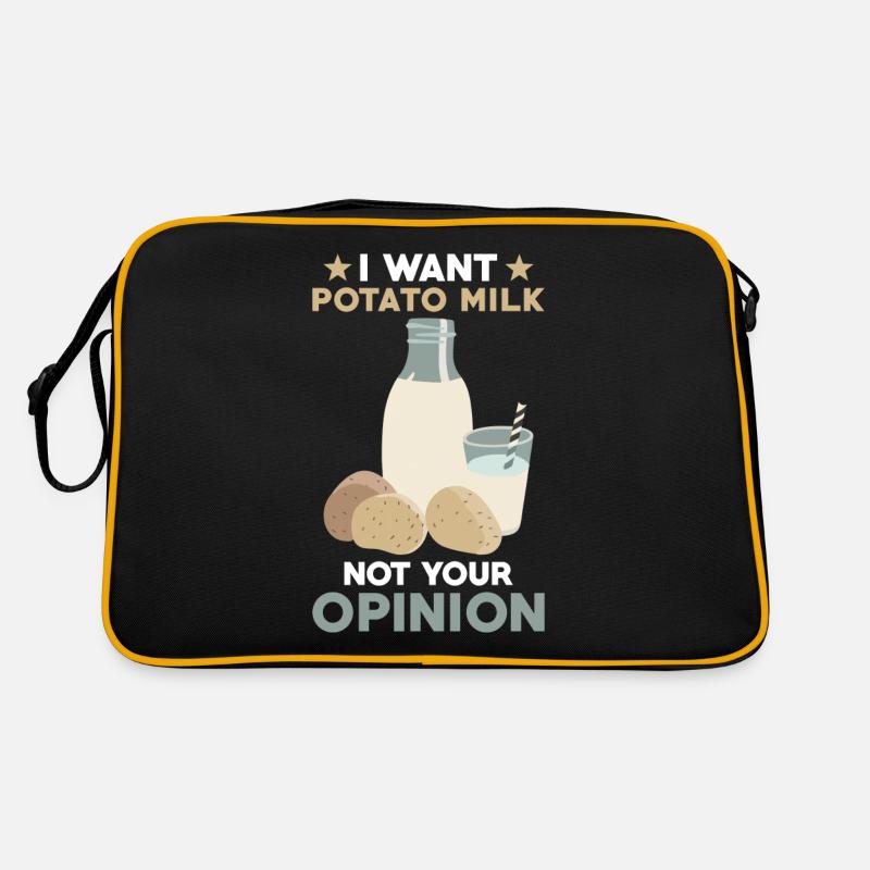 Kartoffel Milch Spruch Vegane Milch Retro Tasche