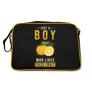 Yuzu Fruit Saying - Retro Bag - black/gold - Back