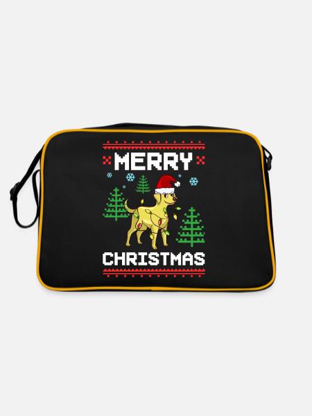 Labrador Retriever Dog Puppy Owner Christmas - Retro Bag - black/gold - Back