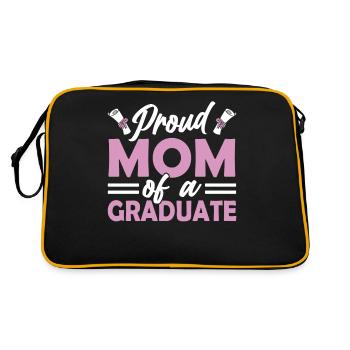 Stolze Mutter Einer Absolventin Abschluss - Retro Tasche - Schwarz/Gold - Hinten