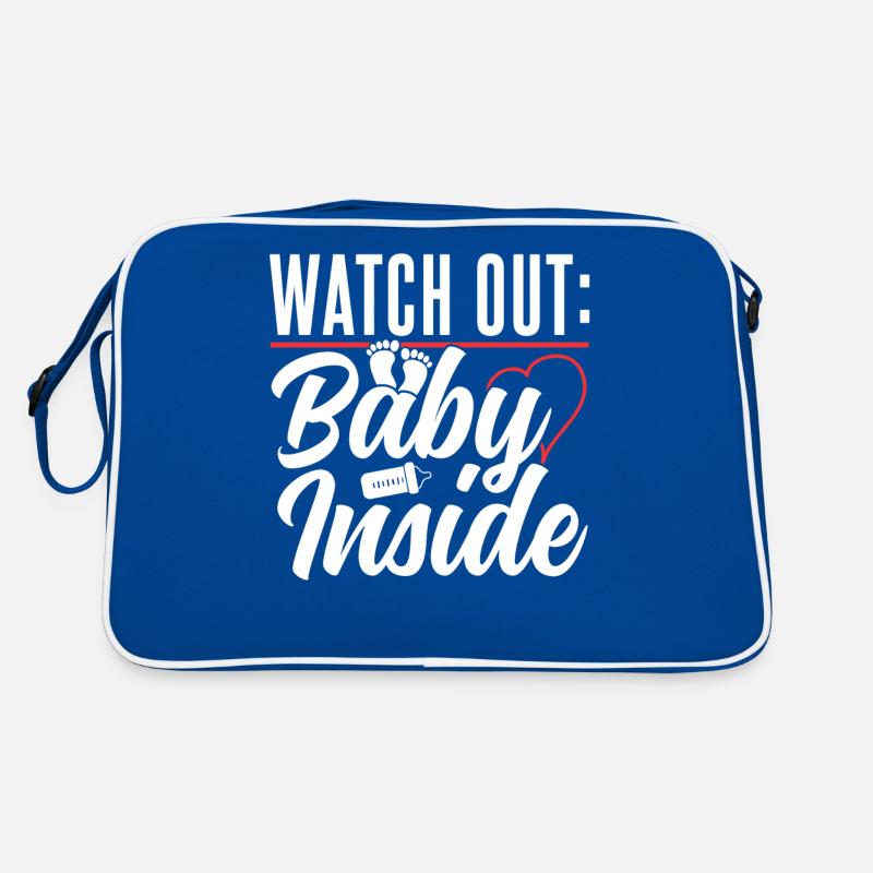 Attention! Bébé à l’intérieur de bébé à l’intérieur d’une grossesse mignon Sac Retro