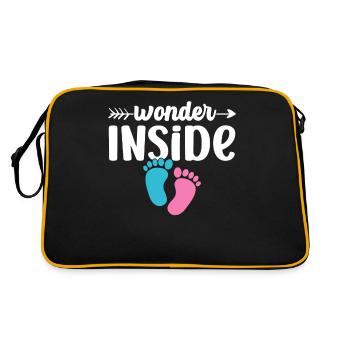 Miracles à l’intérieur de bébé à l’intérieur d’une grossesse mignonne - Sac Retro - noir/or - Dos