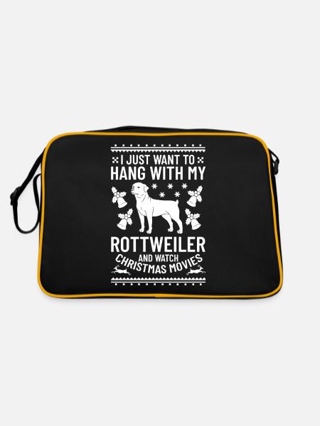 Rottweiler Dog Puppy Owner Owner Christmas - Retro Bag - black/gold - Back