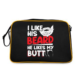 Paare Beziehung Bartliebhaber - Retro Tasche - Schwarz/Gold - Hinten