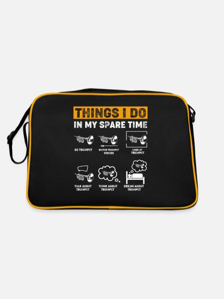 Klassische Musik Blasorchester Musiker - Retro Tasche - Schwarz/Gold - Hinten