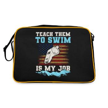 Wassersport Schwimmtrainer Instruktor - Retro Tasche - Schwarz/Gold - Hinten