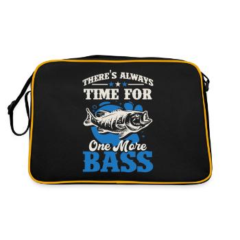 Wolfsbarsch Fisch Meeresfrüchte Fischer - Retro Tasche - Schwarz/Gold - Hinten