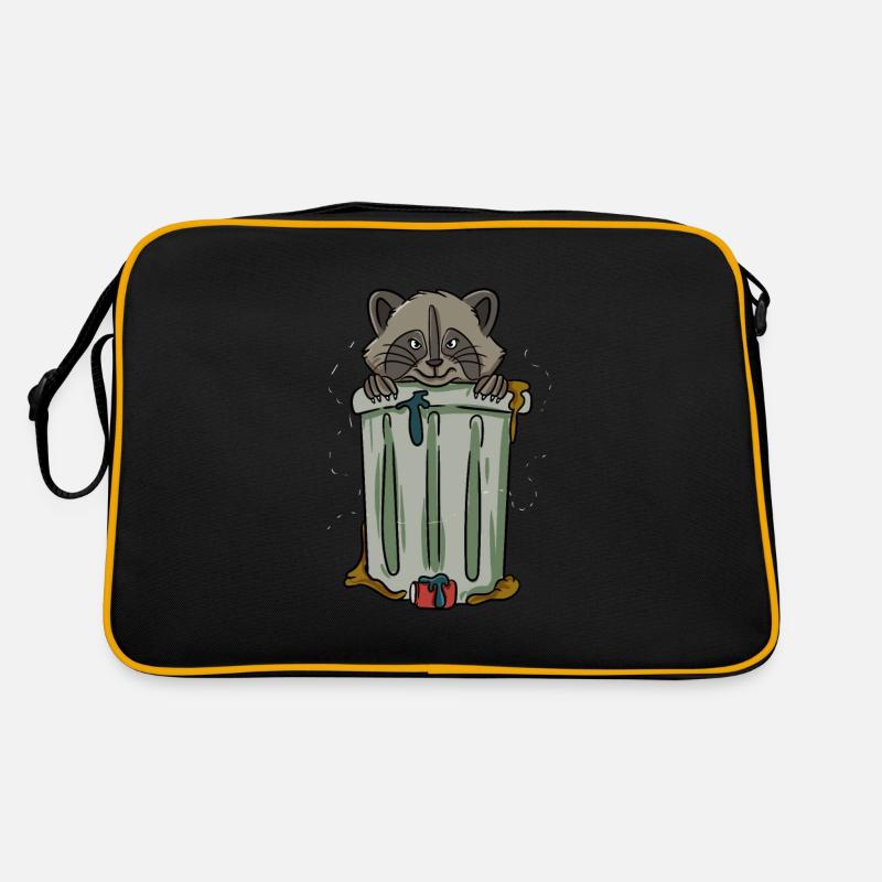 In a garbage can raccoon Retro Bag