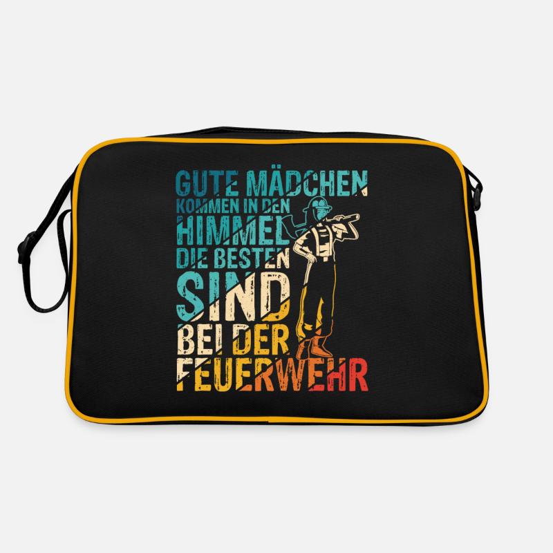 Die Besten Mädchen Feuerwehr Feuerwehrfrau Spruch Retro Tasche