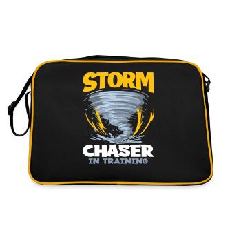 Storm Chaser Tornado Tornado Storms Gift - Retro Bag - black/gold - Back