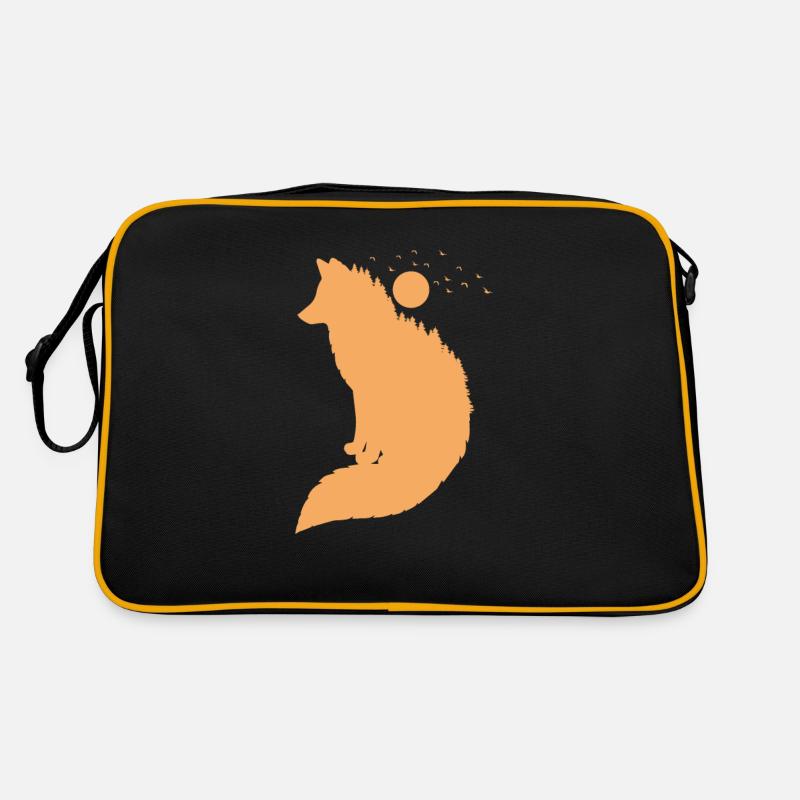 Fuchs vor Mond Rotfuchs Wildtier Retro Tasche