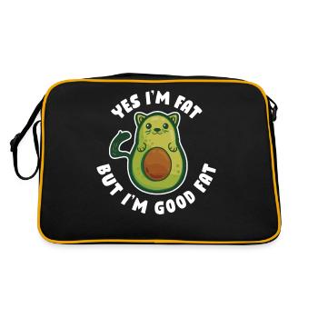 Yes Im Fat But Im Good Fat Avocado Geschenk - Retro Tasche - Schwarz/Gold - Hinten