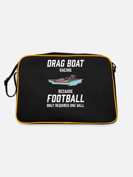 Drag Boat Racing I Drag Boat Driver Speedboat - Retro Tasche - Schwarz/Gold - Hinten