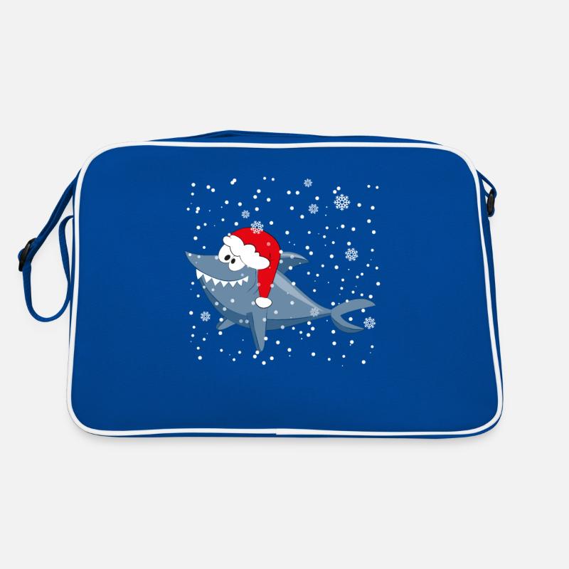Lustiger Weihnachts-Haifisch Christmas Retro Tasche