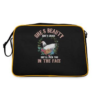 She is beauty, she is grace, she will get into your - Retro Bag - black/gold - Back