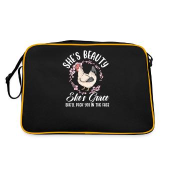 She is beauty, she is grace, she will get into your - Retro Bag - black/gold - Back