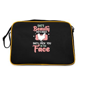 She is beauty, she is grace, she will get into your - Retro Bag - black/gold - Back