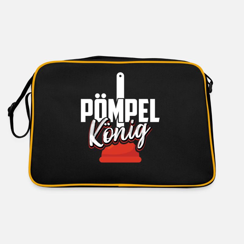 Pömpel König Klempner Spruch Heizungsbauer Retro Tasche