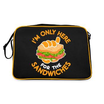 Ich Bin Nur Für Die Sandwiches Hier - Retro Tasche - Schwarz/Gold - Hinten