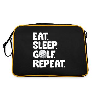 Golfing Golf Player Eat Sleep Golf Repeat - Retro Bag - black/gold - Back