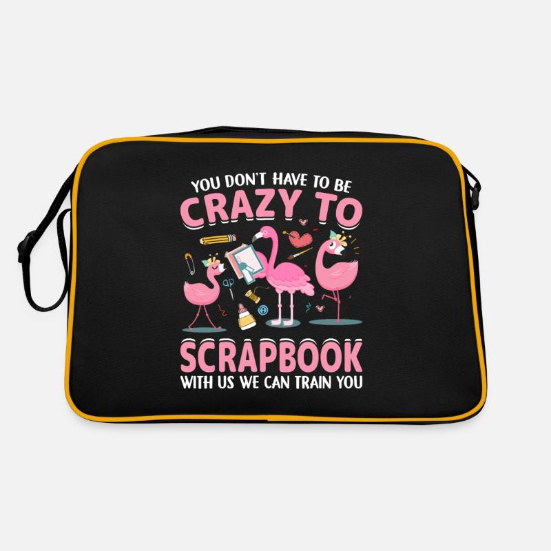 Witzige Sprüche Lebensstile Zitat Scrapbook Liebha - Retro Tasche - Schwarz/Gold