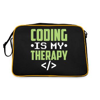 Programming is my therapy Coder Code Coding - Retro Bag - black/gold - Back