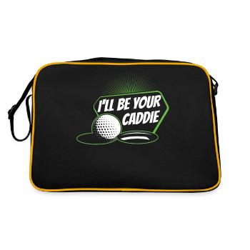 Ich Werde Dein Caddie Sein Golf Golfer Golfen - Retro Tasche - Schwarz/Gold - Hinten