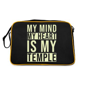 Zen Inspirational Quote - Retro Bag - black/gold - Back