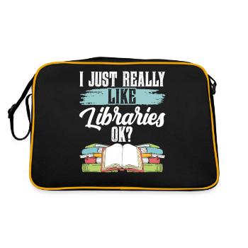 I just like libraries very ok library - Retro Bag - black/gold - Back