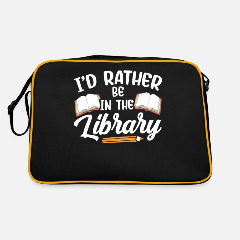 I would rather be in the library Books Retro Bag