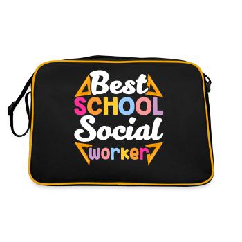 Meilleur travailleur social scolaire de tous les temps - Sac Retro - noir/or - Dos