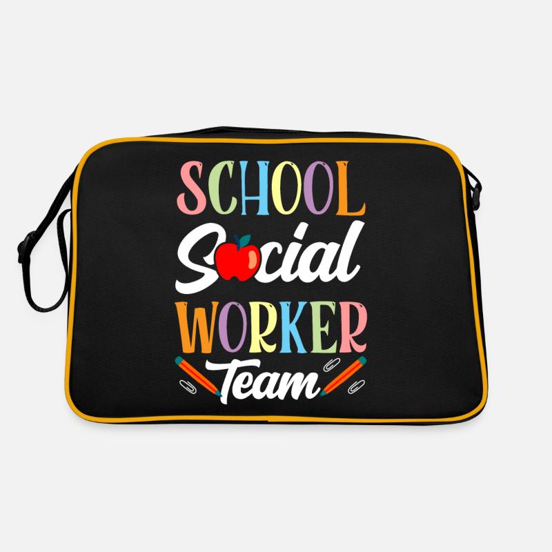 School Social Worker Team School School Social Work Retro Bag