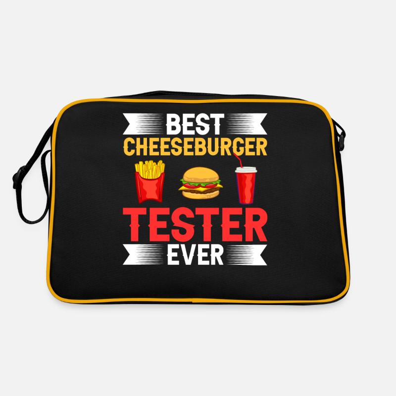 Cheeseburger Cheese Sandwich Hamburger - Sac Retro - noir/or