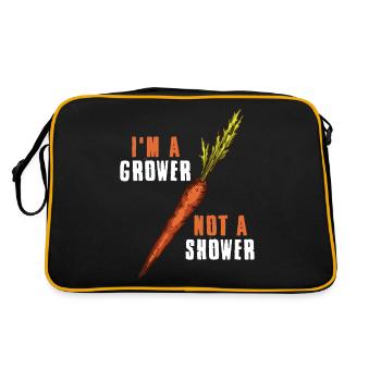 Im A Grower Not A Shower Carrot Gift - Retro Bag - black/gold - Back