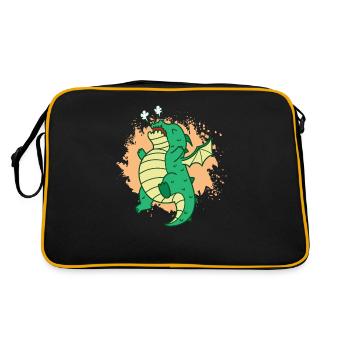 Un dragon mignon souffle des contes de fées de créatures mythiques - Sac Retro - noir/or - Dos