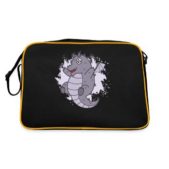 Dragon Kawaii cute fantasy animal - Retro Bag - black/gold - Back